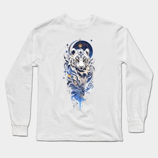 A snow leopard and zodiac stars Long Sleeve T-Shirt